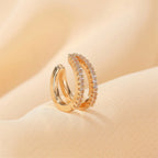 Stainless Steel Small Hoop Earrings Geometry Zircon Pendant Helix