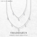 Double Row Necklace White Stones Layer Link Chain 925 Sterling Silver Gift