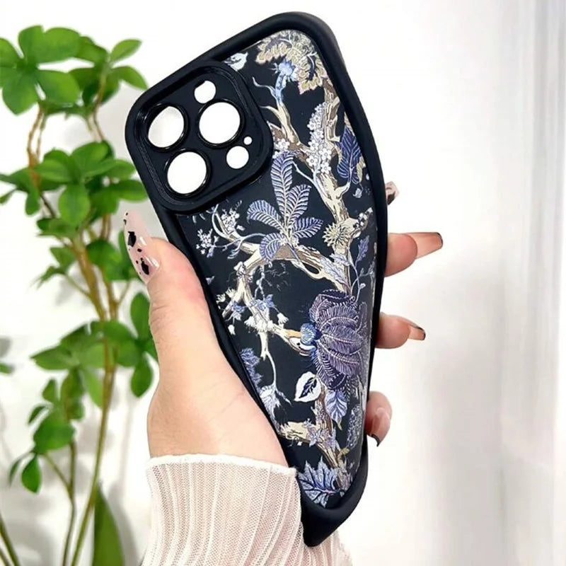 Summer Leaf Pattern Case for iPhone 16 15 14 13 12 11 Pro Max XR XS 7 8 SE