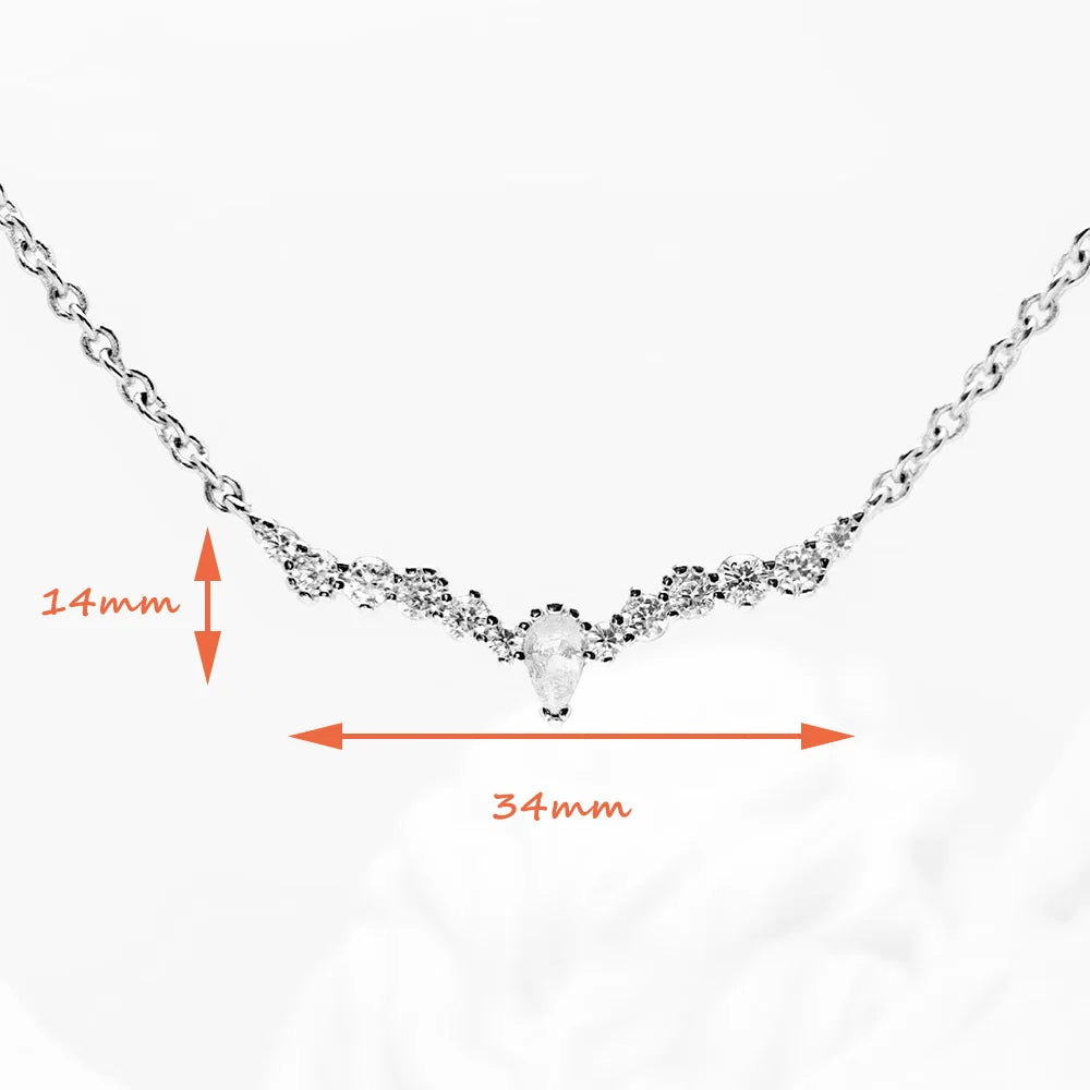 Water Drop Necklace & Earrings Set Ice Crystals 925 Sterling Silver Gift
