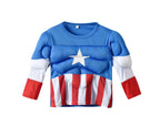 Spiderman Muscle Cosplay Suit Superhero Boys Girls Top Pants Cape Halloween