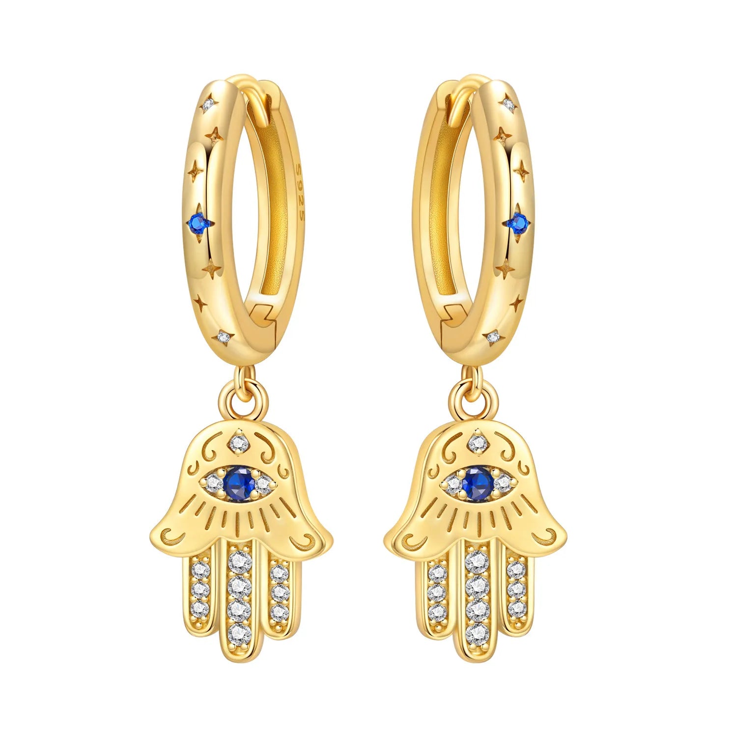 925 Sterling Silver Simple Diamond Shaped Ear Hook Hoop Earrings Jewellery