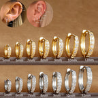 1Pair Stainless Steel Huggie Minimal Hoop Earrings Zirconia Helix Tragus