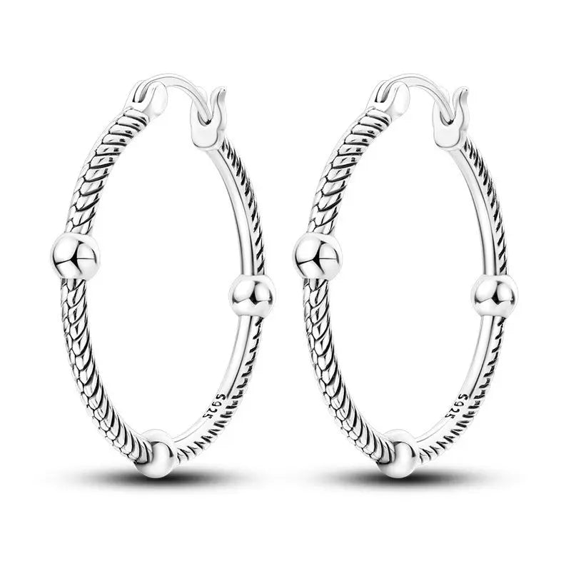 925 Sterling Silver Minimalist Staggered Circular Hoop Earrings Birthday Gift