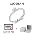 MODIAN D Color Moissanite Ring Delicate Square 925 Sterling Silver Lab Diamond Ring For Women Wedding Statement Jewelry