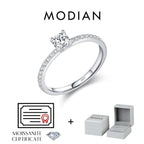 MODIAN D Color Moissanite Ring Delicate Square 925 Sterling Silver Lab Diamond Ring For Women Wedding Statement Jewelry