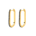 2PCS Stainless Steel Square Huggie Hoop Earrings Cubic Zirconia