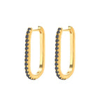 2PCS Stainless Steel Square Huggie Hoop Earrings Cubic Zirconia