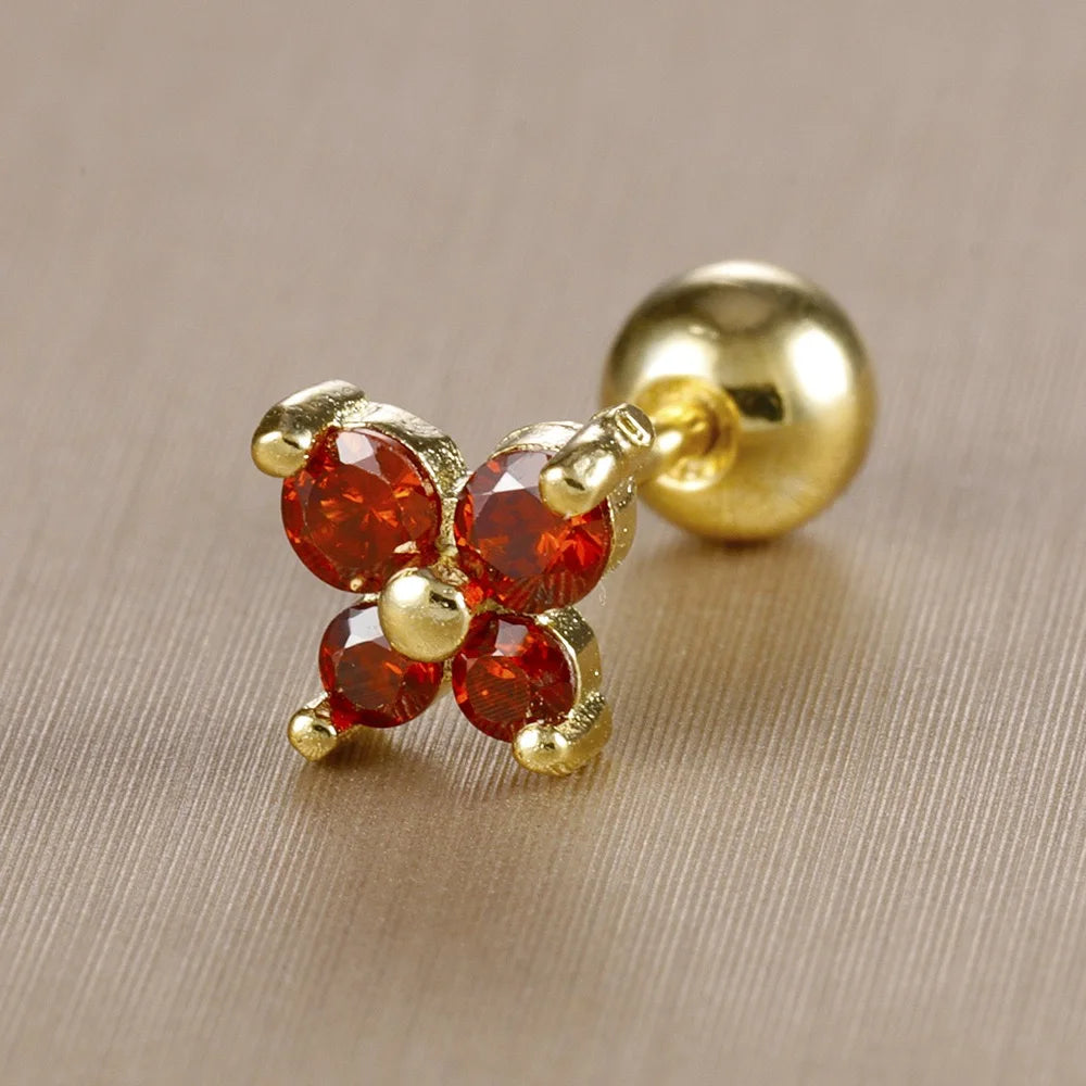 1PC Stainless Steel Birthstone Mini Stud Earrings 12 Constellation