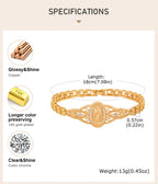 Guadalupe Virgin Mary Bracelet for Women, Zirconia Catholic Bracelet Bangle, Religious Baptism Hypoallergenic Non Tarnish