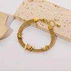 Gold Colour Multilayer Stainless Steel Charm Bracelet Men Women Bangle
