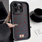 Small Cherry Pattern Case for iPhone 17 16 15 14 13 12 11 Pro Max XR XS Mini
