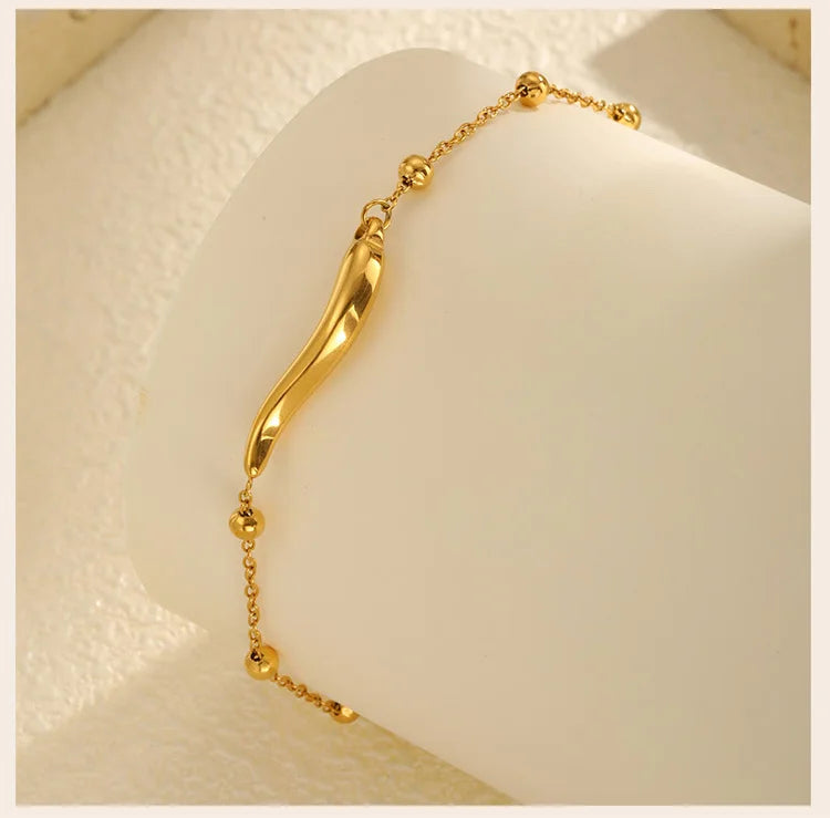 Italian Horn Satellite Chains Bracelet for Women, Stainless Steel Thin Link, Nickel-free Hypoallergenic Jewelry Gifts