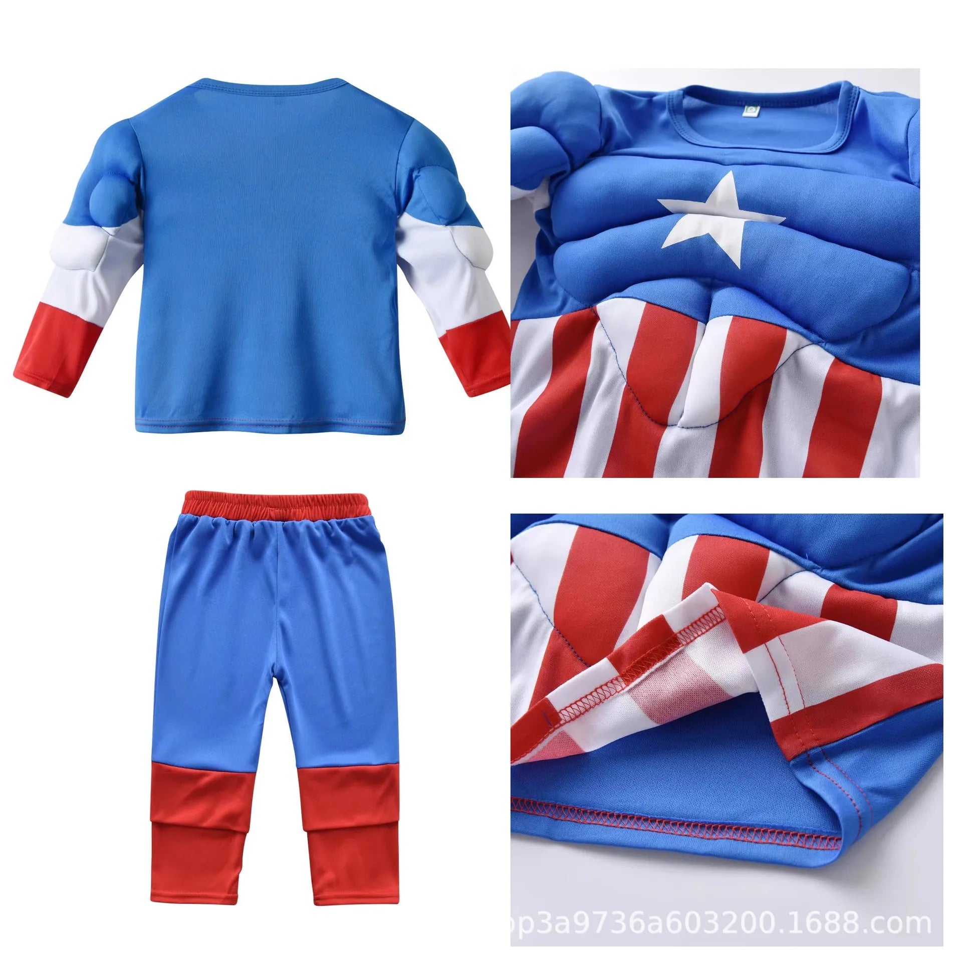 Spiderman Muscle Cosplay Suit Superhero Boys Girls Top Pants Cape Halloween
