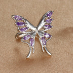 Butterfly Clip Earring Crystal Zirconia Stainless Steel Ear Cuff