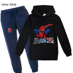 Kids Spiderman Print Hoodie & Pants Suit Boys Girls Casual Clothing Set