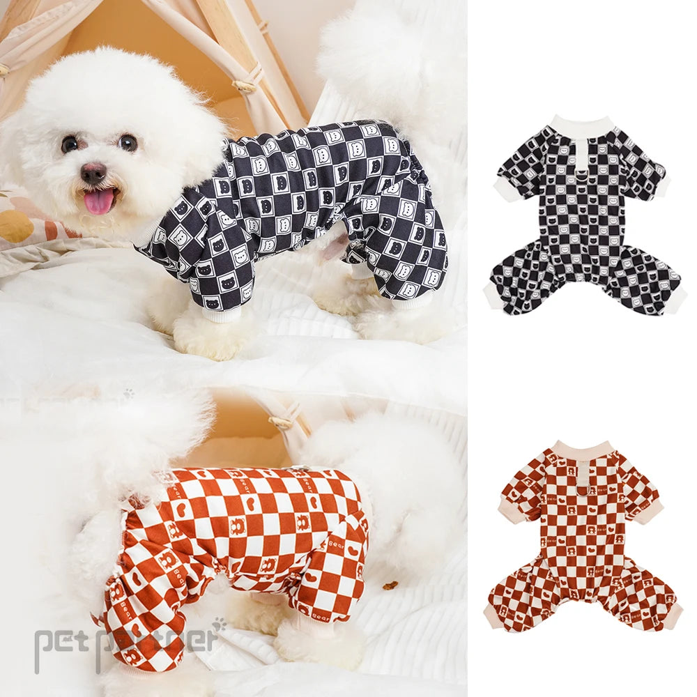 Dog Clothes for All Seasons - Plaid Checkered Pattern Pet Shirt, Breathable Adjustable Puppy Outfit for Small Medium Large Dogs,