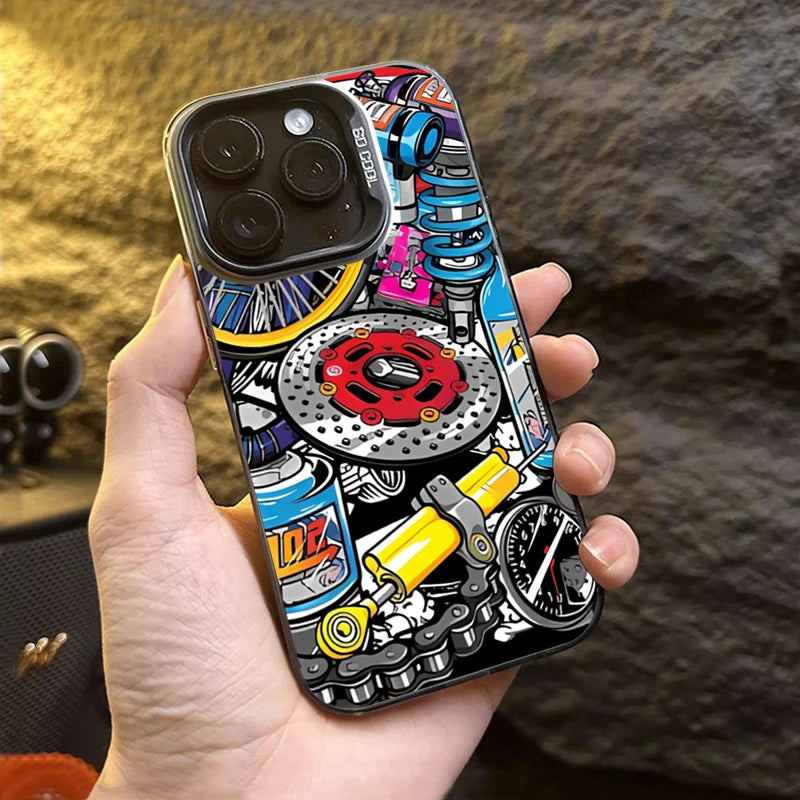 Mechanical Gear Silver IMD Case for Samsung S25 S24 Ultra A16 A56