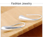 925 Sterling Silver Teardrop Stud Earrings Women High Quality Party Jewellery