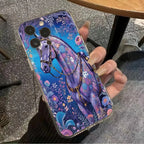 Golden Horse Diamond Print Case for Samsung Galaxy S25 S24 Ultra S23 FE A56