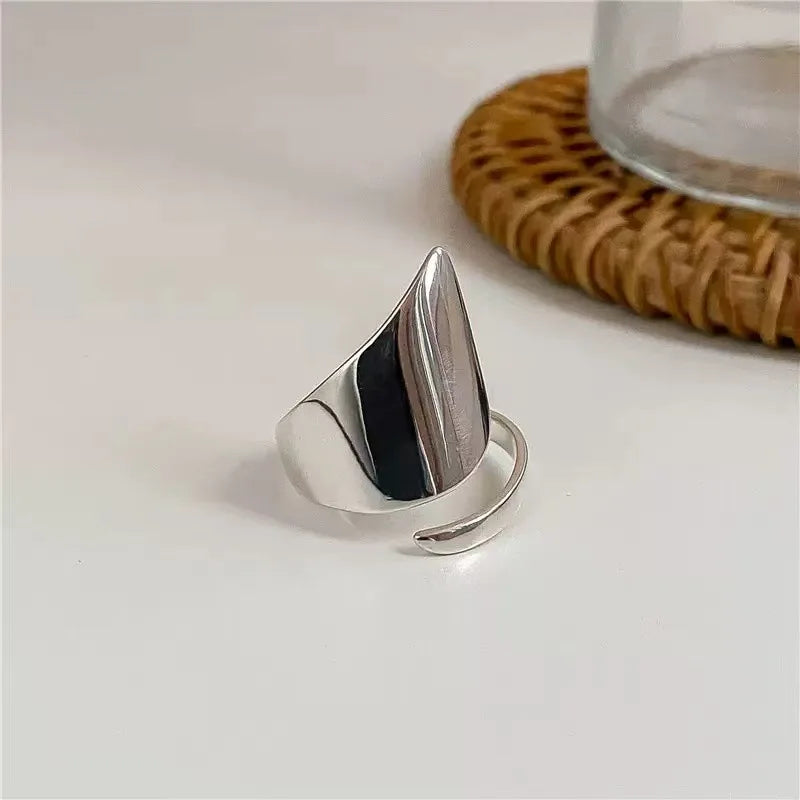 925 Sterling Silver Engagement Ring Couple Dating Adjustable Band Designer Jewellery