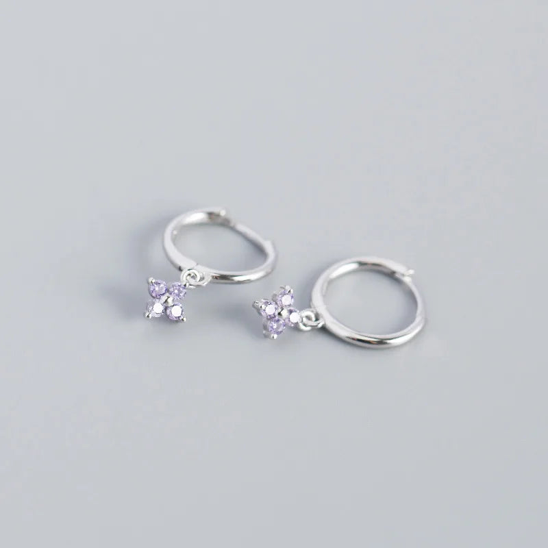 2PC Stainless Steel Cubic Zirconia Small Hoop Earrings Helix Tragus