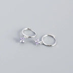 2PC Stainless Steel Cubic Zirconia Small Hoop Earrings Helix Tragus