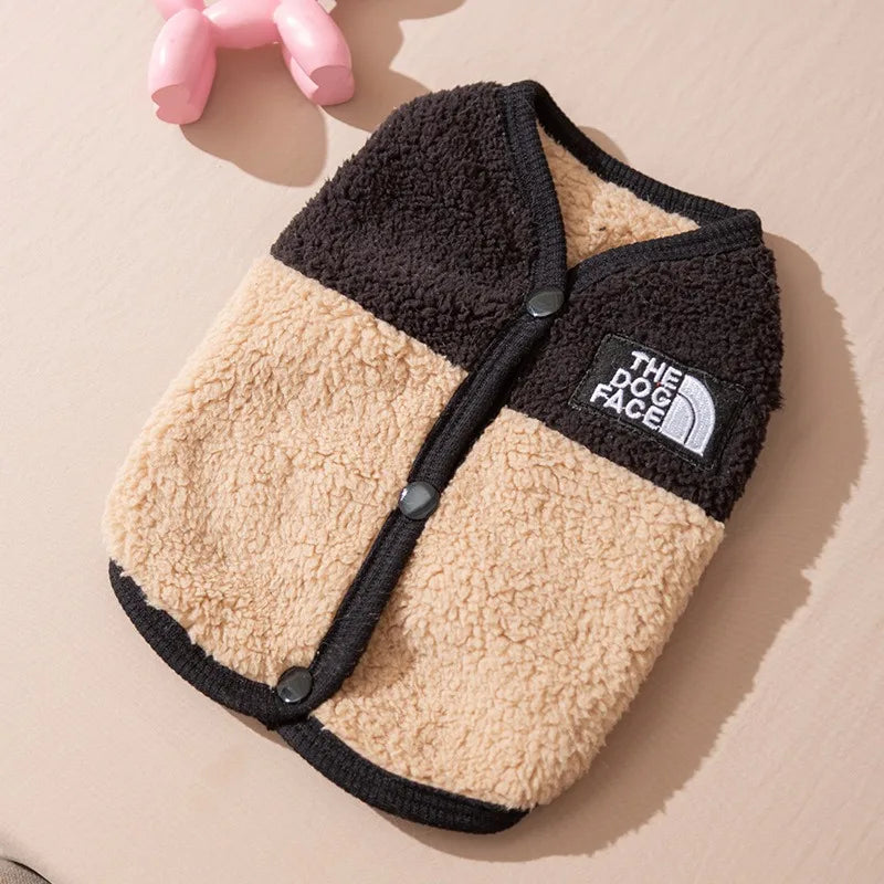 Maltese Plush Vest Winter Dog Clothes Warm Yorkshire Two-Legged Fleece Jacket Trendy Pet Apparel with Traction Buckle