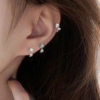 2023 New Gold Colour Pearl Zircon Small Hoop Earrings Korean 6-10mm