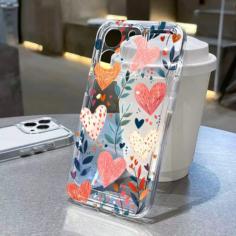 Love Heart Leaves Moon Case for Redmi Note 14 13 12 11 Pro Plus 12S 13C 14C