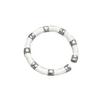 925 Sterling Silver Luxury Jewellery Black White Bamboo Adjustable Ring Couple Accessory