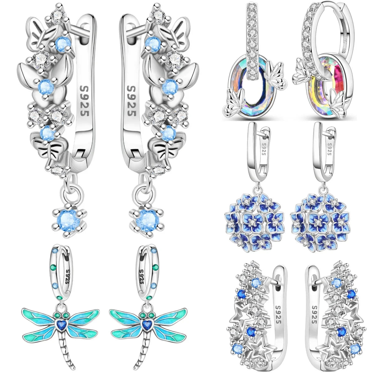 925 Sterling Silver Butterfly Fluttering Insect Drop Earrings Jewellery Gift