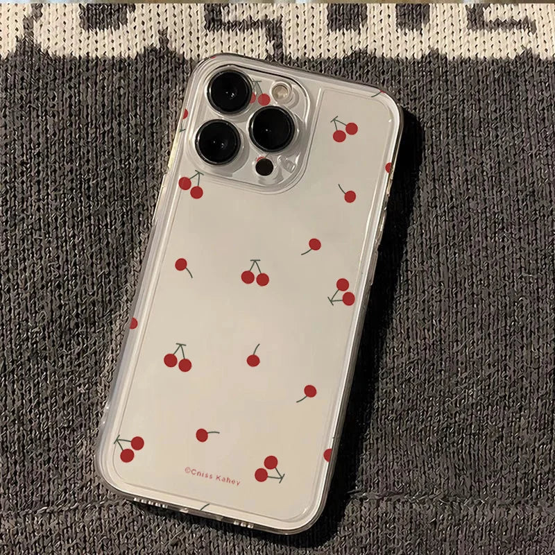 Small Cherry & Flower Case for Xiaomi Redmi Note 14 13 Pro Plus 12S 13C 14C