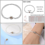 925 Silver 17-20CM Heart Pave Zirconia Original Bracelets Infinity Bracelet Fit DIY Charms Bead Birthday Jewelry Gifts Hot Sale