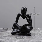 Nordic Abstract Reading Book Statue Resin Figurine Office Desktop Handmade Crafts