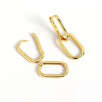925 Sterling Silver 18K Gold Double Hoop Earrings Men Women Christmas Gift