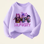 K-pop Girls O-Neck Thin Hoodies Spring Fall Casual Breathable Pullovers