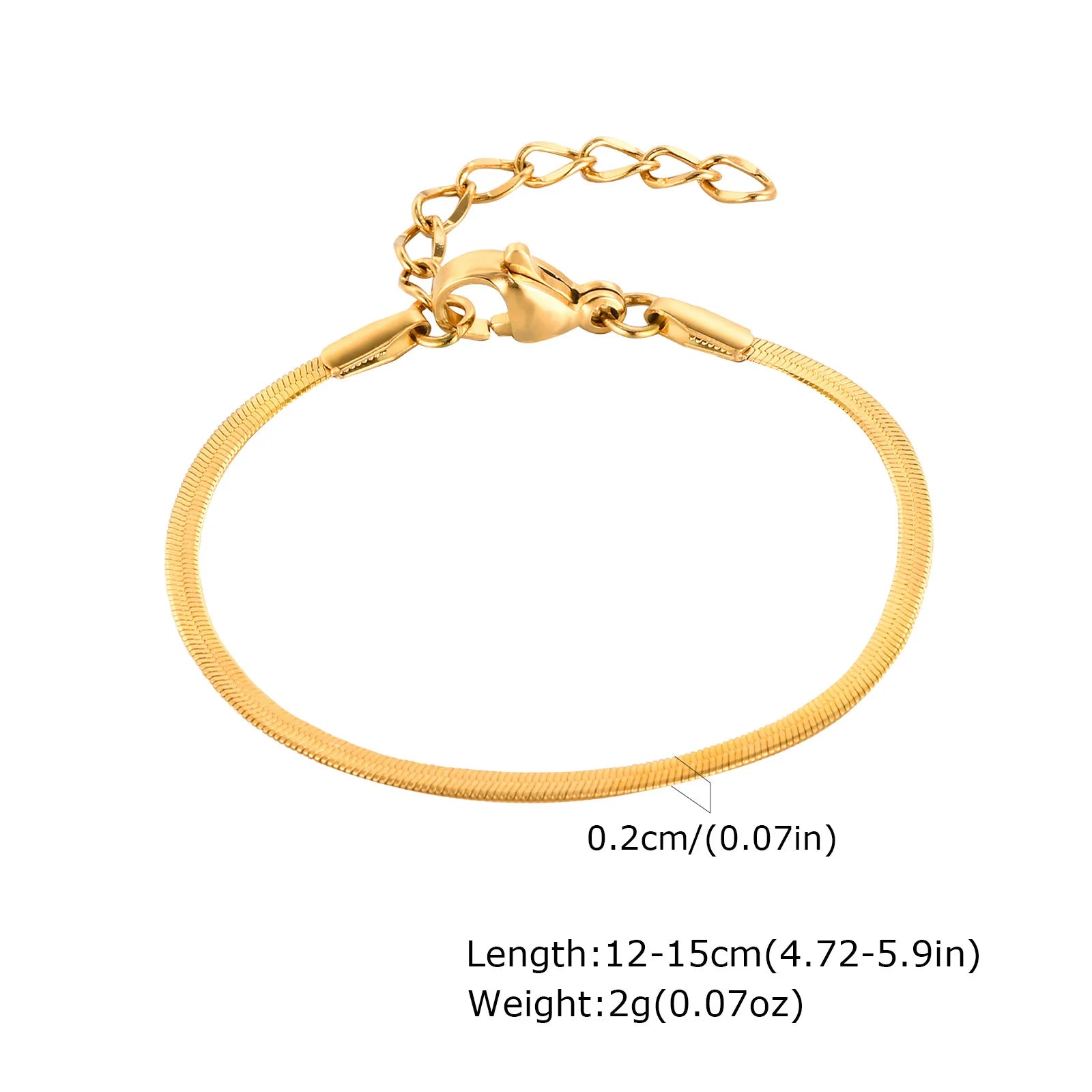 Snake Chain Bracelets for Little Girls 12cm-15cm, Hypoallergenic Non Tarnish Stainless Steel Adjustable Link