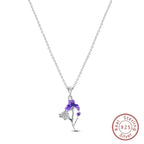 925 Sterling Silver Luminous Firefly Heart Shaped Zircon Pendant Necklace For Women Fashion Anniversary Birthday Jewelry Gifts