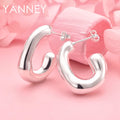 925 Sterling Silver Geometric Stud Earrings Women Luxury Wedding Jewellery