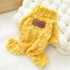 Warm Pet Pajamas Onesie Plush Dog Cat Bodysuit Fleece Lined Winter Costume