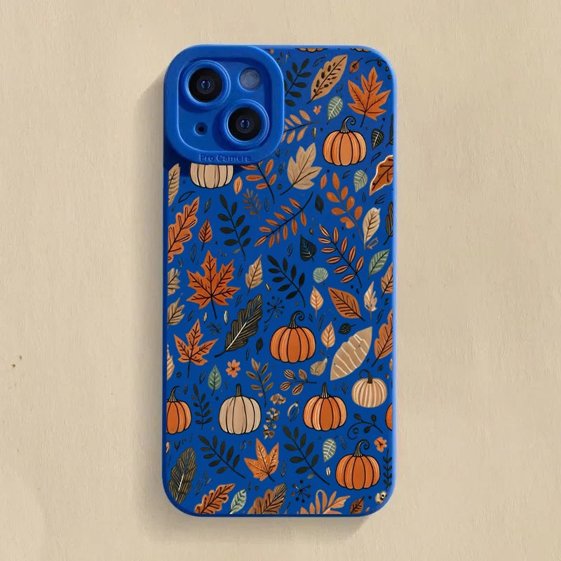 Vintage Maple Leaf Pumpkin Coffee Case for Samsung S25 S24 S23 A16
