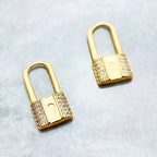 Love Lock Hinged Hoop Earrings 925 Sterling Silver Glam Fashion Gift