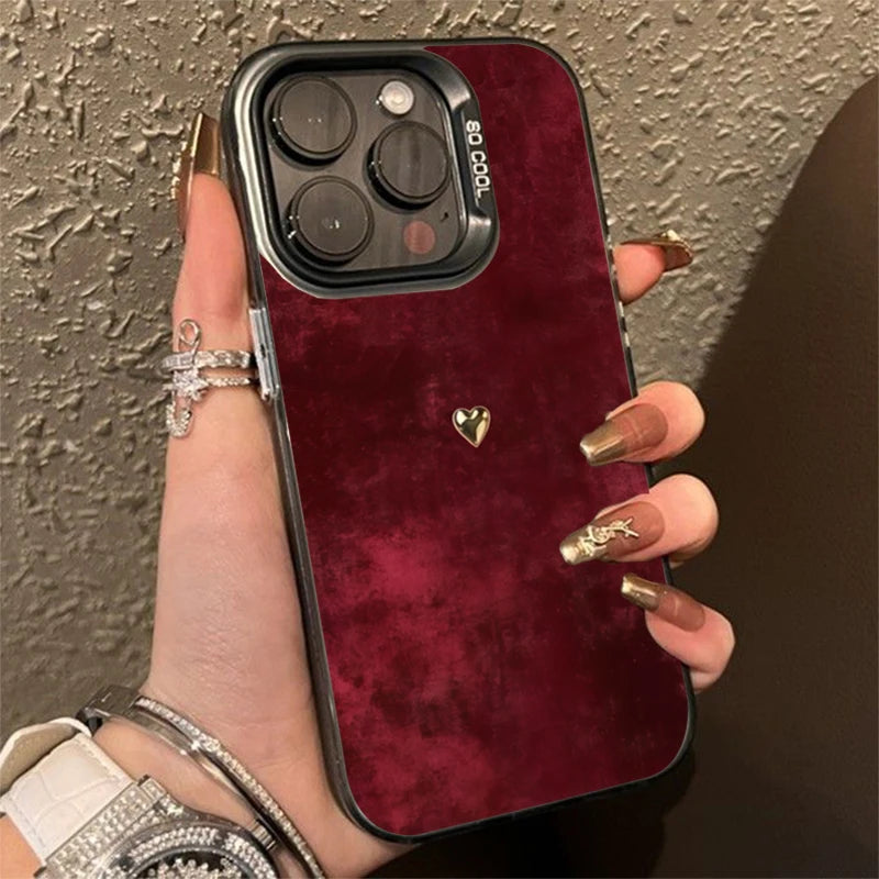 Golden Love Heart Case for Samsung Galaxy S25 S24 Ultra S23 FE A55