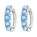 925 Sterling Silver Sparkling Zircon Hoop Earrings Trendy Jewellery Gift