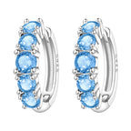 925 Sterling Silver Sparkling Zircon Hoop Earrings Trendy Jewellery Gift