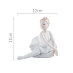 Ceramic Ballet Girl Figurine Doll Interior Home Decoration Living Room Creative Gift