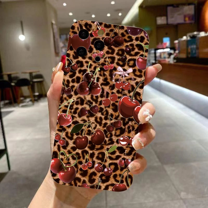 Leopard Print Slogan Case for iPhone 16 15 14 13 12 11 Pro Max