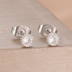 2PCS Fashion Geometry Zirconia Twinkle Star Stud Earrings Shinny