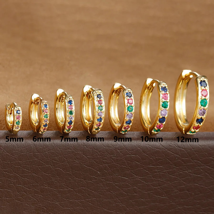 1Pair Stainless Steel Huggie Minimal Hoop Earrings Zirconia Helix Tragus